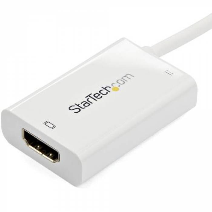 Adaptor Startech CDP2HDUCPW, USB-C - HDMI, White