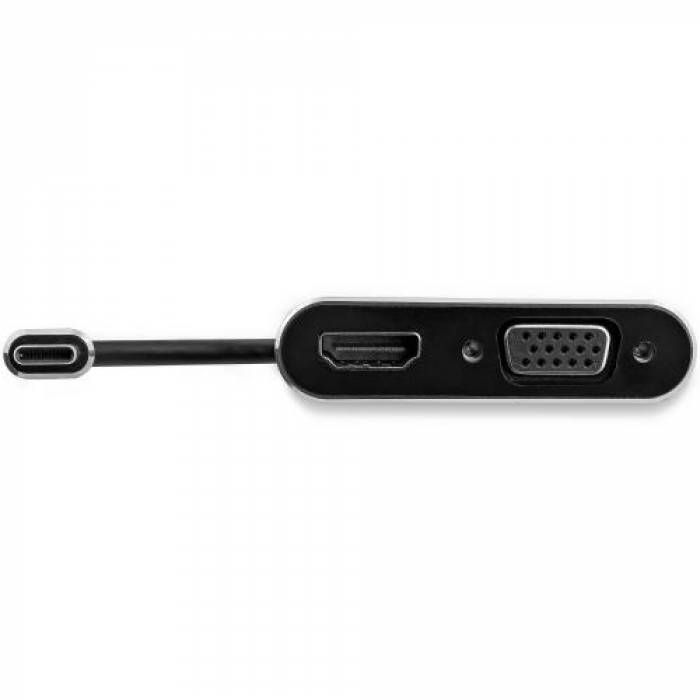 Adaptor Startech CDP2HDVGA, VGA + HDMI - USB-C, 15.2m, Gray
