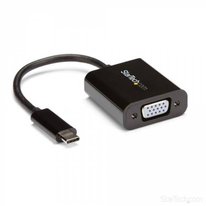 Adaptor Startech CDP2VGA pentru MacBook, Chromebook, USB-C - VGA, Black
