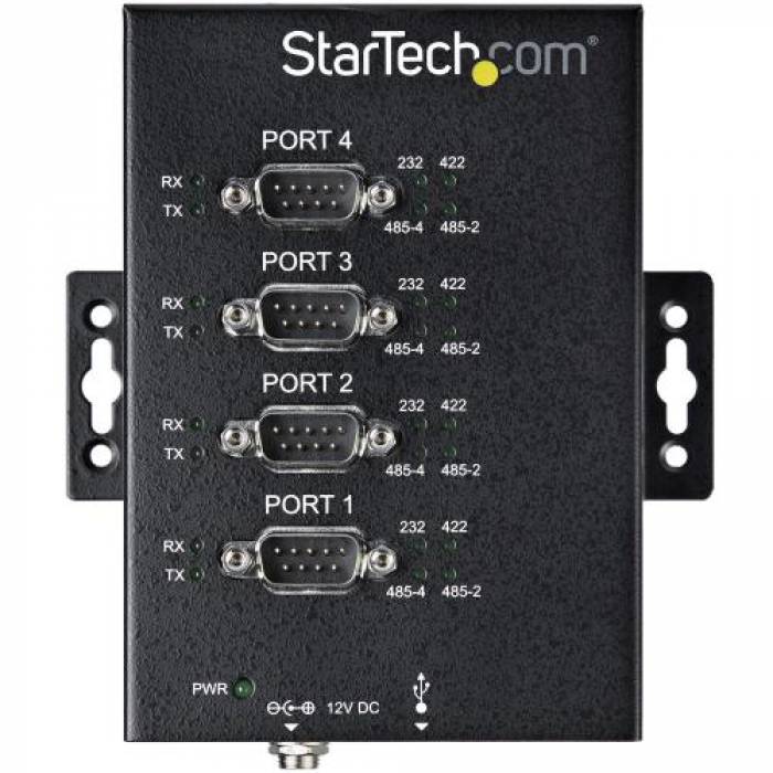 Adaptor Startech ICUSB234854I, 1x USB - 4x Serial, Black