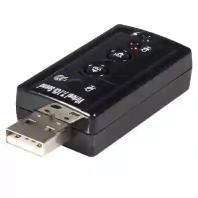 Adaptor Startech ICUSBAUDIO7, USB - 2x 3.5mm jack, Black