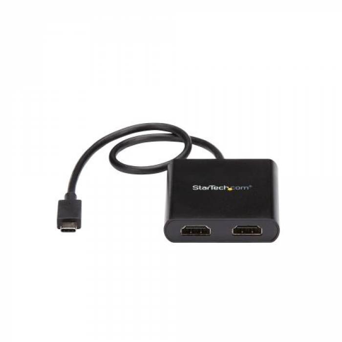 Adaptor Startech MSTCDP122HD, USB-C - 2X HDMI, Black