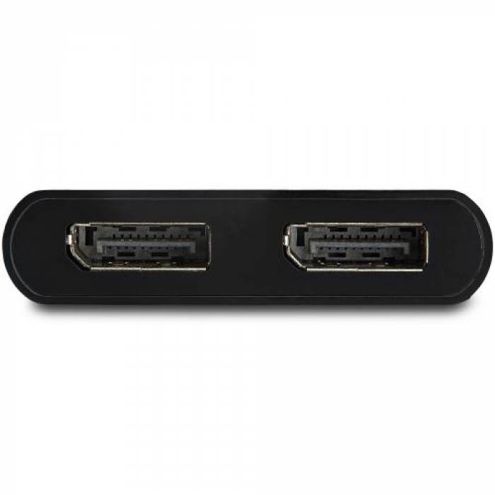 Adaptor Startech MSTDP122DP, 2x Displayport female - Displayport + USB, Black