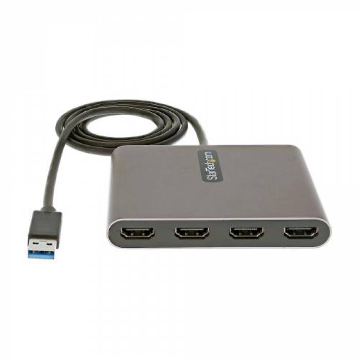 Adaptor Startech USB32HD4, 4x HDMI, Gray