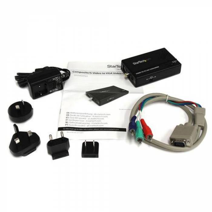 Adaptor Startech VID2VGATV2, S-Video - VGA, Black