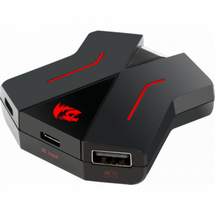 Adaptor tastatura si mouse Redragon Eris pentru console, Black-Red