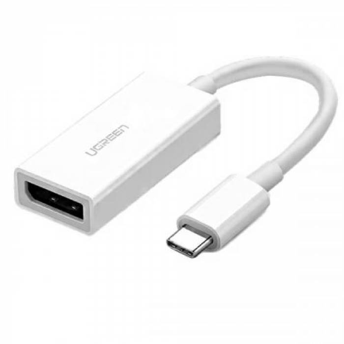 Adaptor Ugreen MM130, USB-C - Displayport, 0.1m, White