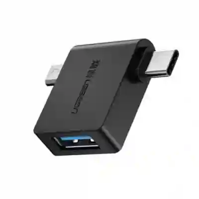 Adaptor Ugreen OTG U30453, USB-C + microUSB - USB 3.0, Black