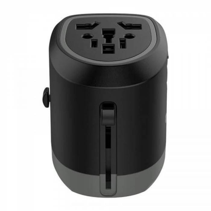 Adaptor universal priza Orico UTT-2U01, 2x USB, Black