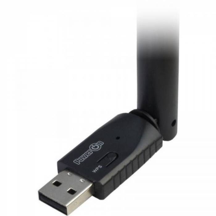 Adaptor wireless PowerOn DMG-19 Dual-Band, USB, 433 Mbps, Black