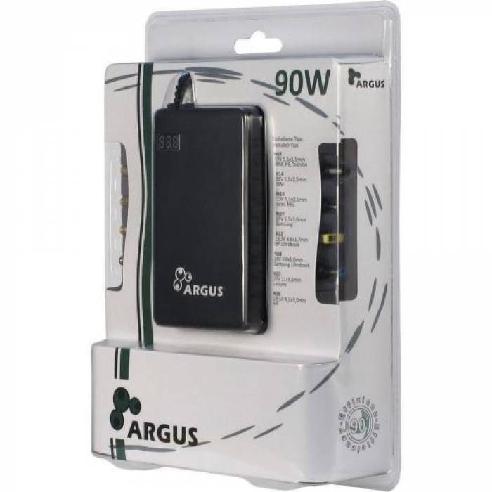 Alimentator universalInter-Tech Argus NB-90SA, 1x USB + 8 conectori, 90W