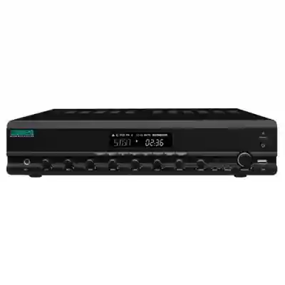 Amplificator cu mixer DSPPA MP200U, 60W, 100V, 2 zone, intrare 4xMIC/2xAUX, 4-16 Ohmi, cu Remote Paging