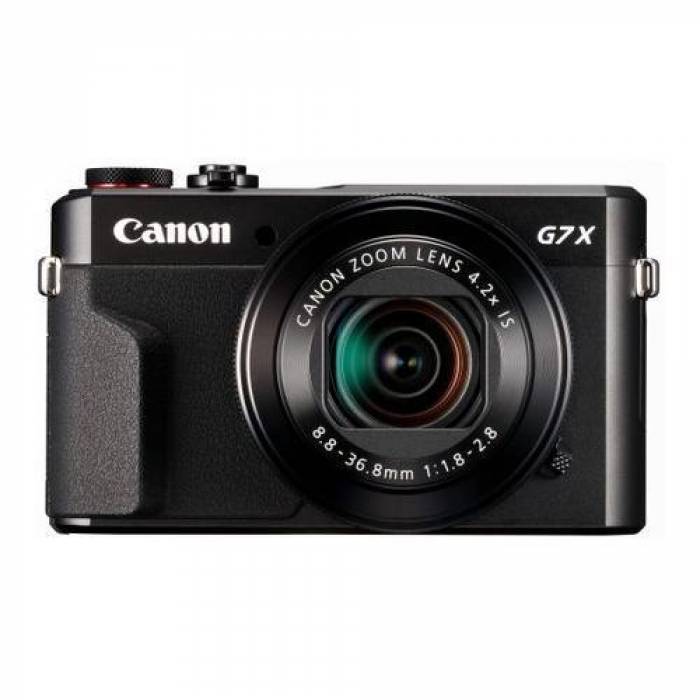 Aparat foto compact Canon PowerShot G7 X Mark II, 20.1MP, Black + Husa DCC-1880 + Memory card SD 8GB