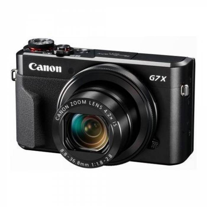 Aparat foto compact Canon PowerShot G7 X Mark II, 20.1MP, Black + Husa DCC-1880 + Memory card SD 8GB