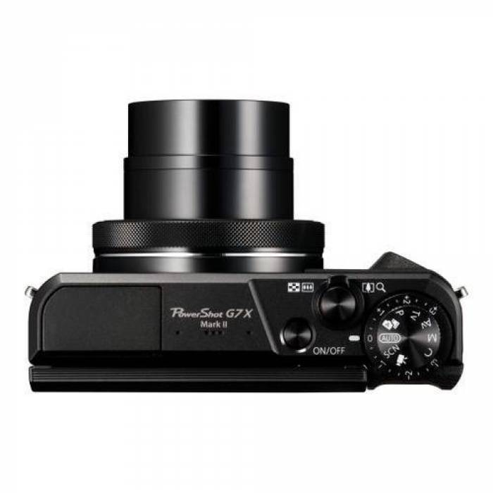 Aparat foto compact Canon PowerShot G7 X Mark II, 20.1MP, Black + Husa DCC-1880 + Memory card SD 8GB