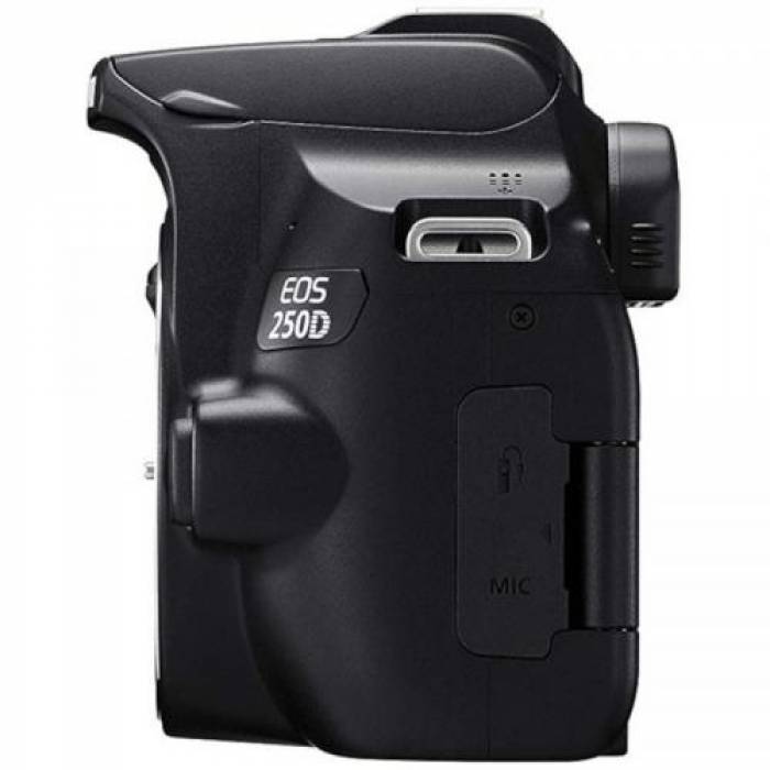 Aparat foto DSLR Canon EOS 250D, 24.1MP, Black + Obiectiv 18-55 IS STM