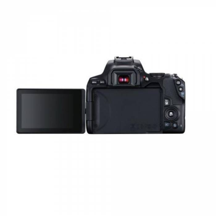 Aparat foto DSLR Canon EOS 250D, 24.2MP, Black + Obiectiv EF-S 18-55mm DC Black