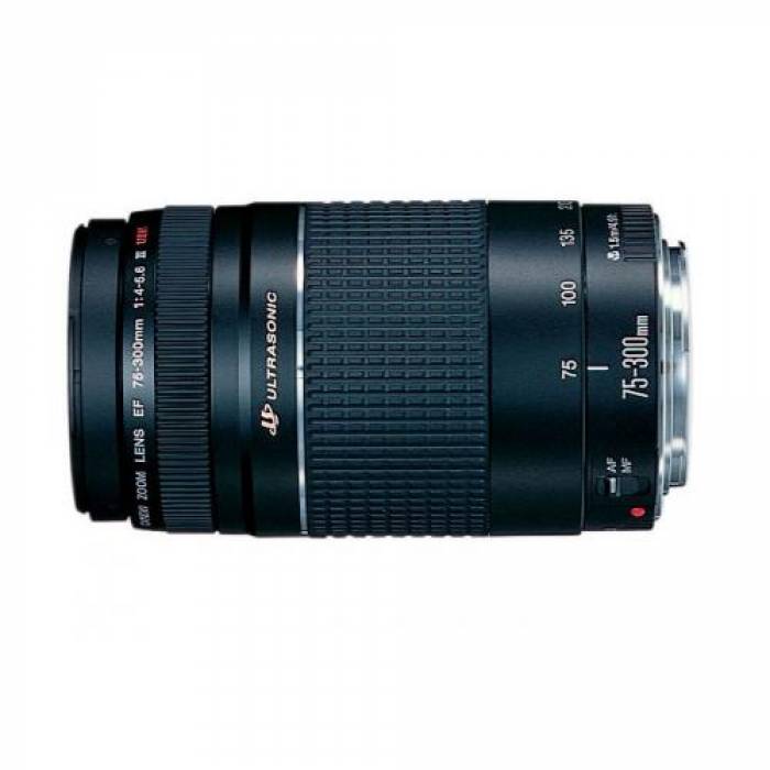 Aparat foto DSLR Canon EOS 4000D, 18MP, Black + Obiectiv EF-S 18-55 IS STM + Obiectiv EF 75-300 III