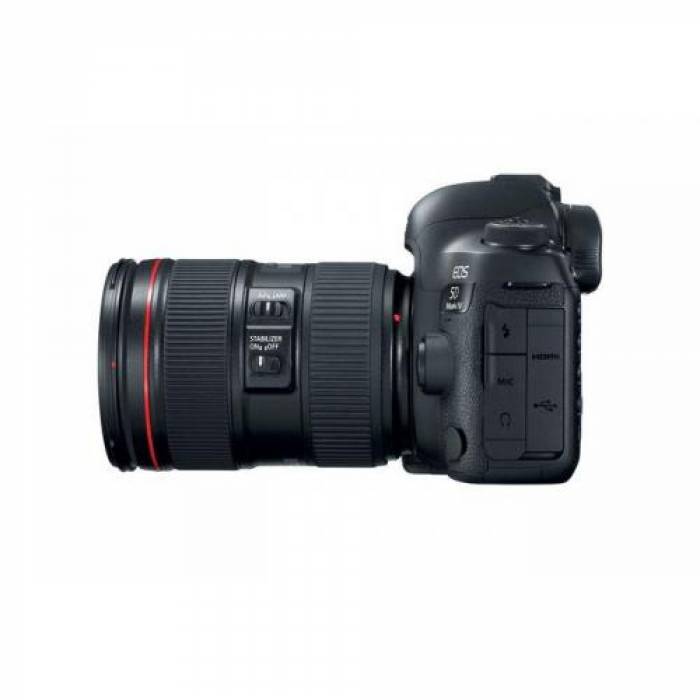 Aparat foto DSLR Canon EOS 5D Mark IV, 30.4MP, Black + Obiectiv EF 24-105 IS II USM