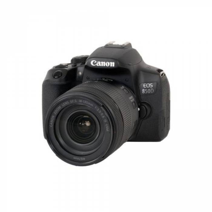 Aparat foto DSLR Canon EOS 850D Kit, 24.1MP, Black + Obiectiv 18-135mm f/3.5-5.6 IS USM