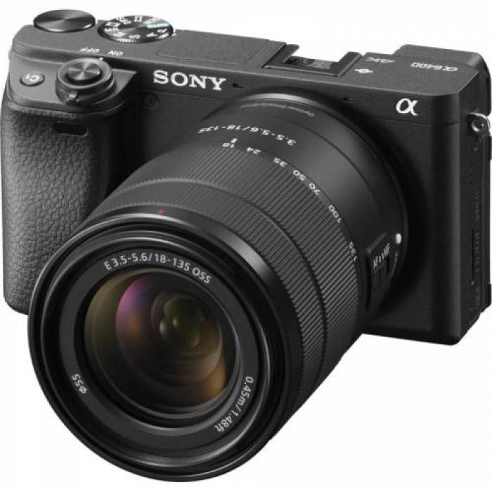 Aparat foto Mirrorless Sony 6400, 24.2 MP, Black + Obiectiv E 18-135 mm f/3.5-5.6 OSS