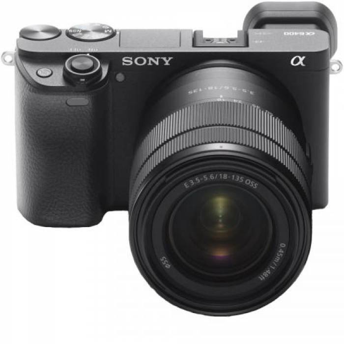 Aparat foto Mirrorless Sony 6400, 24.2 MP, Black + Obiectiv E 18-135 mm f/3.5-5.6 OSS