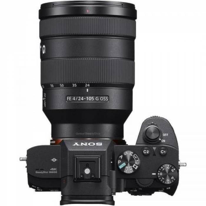 Aparat foto Mirrorless Sony Alpha 7 III, 24.2 MP, Black + Obiectiv FE 24-105 mm f/4 G OSS