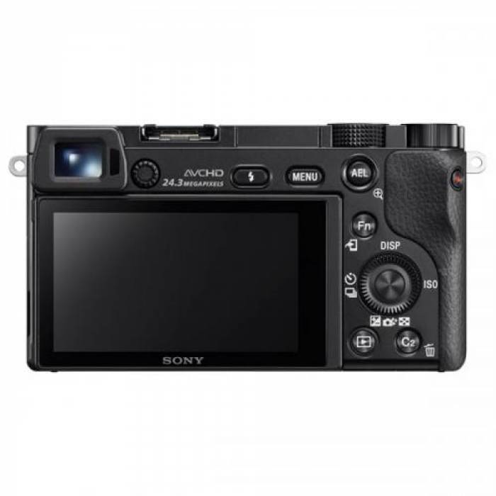 Aparat foto Mirrorless Sony Alpha A6000, 24.3 MP, Black + Obiectiv 16-50mm PZ f/3.5-5.6 OSS