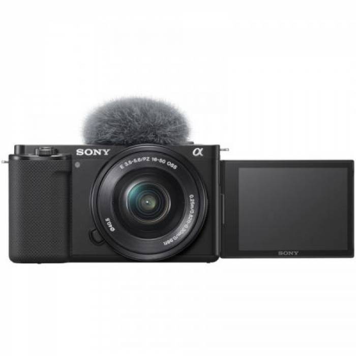 Aparat foto  Mirrorless Sony Alpha ZV-E10, 24.2 MP, Black + Obiectiv E PZ 16-50 mm 3.5-5.6 OSS