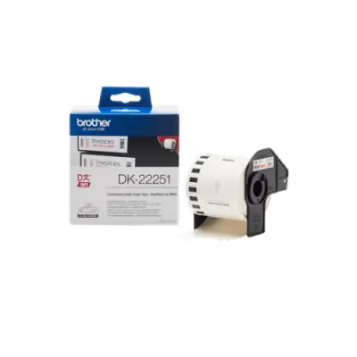 Banda continua laminata Brother 62mm Black & Red on white DK22251