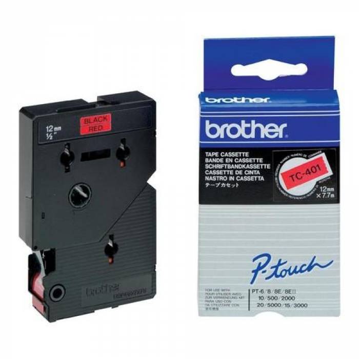 Banda termica Brother TC401, Laminata Negru-Rosu