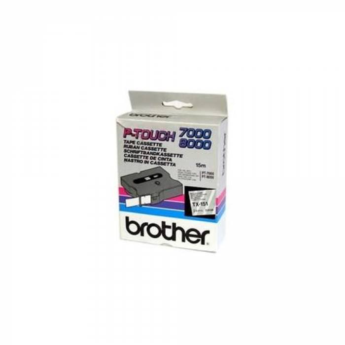 Banda termica Brother TX151, Laminata Negru - Transparent