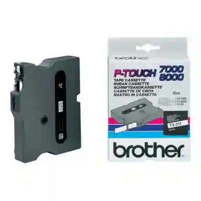 Banda termica Brother TX211, Laminata Negru - Alb