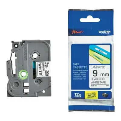 Banda termica Brother TZE221, laminata Negru-Alb