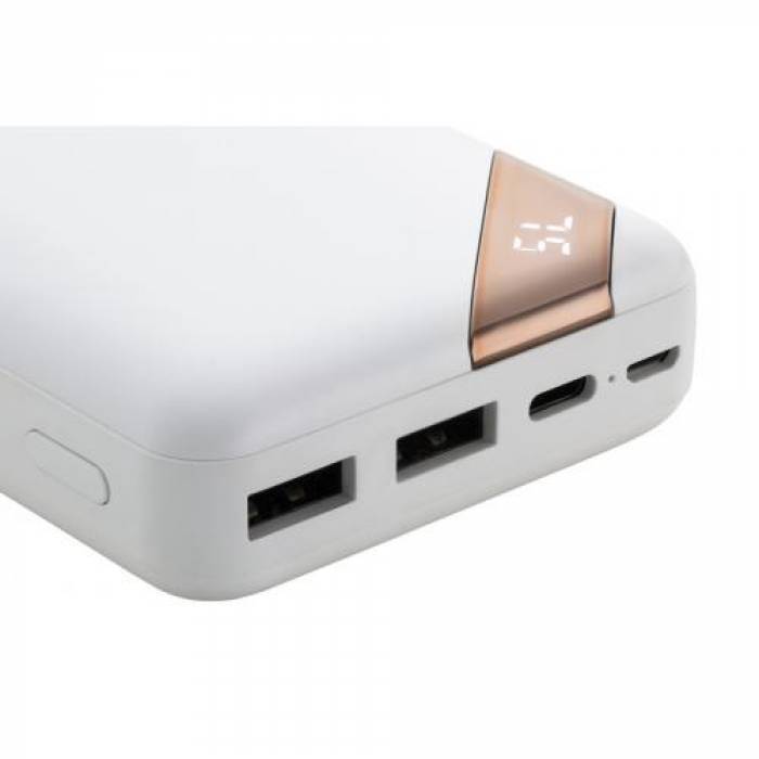 Baterie portabila Canyon Compact, 20000mAh, 2x USB, White