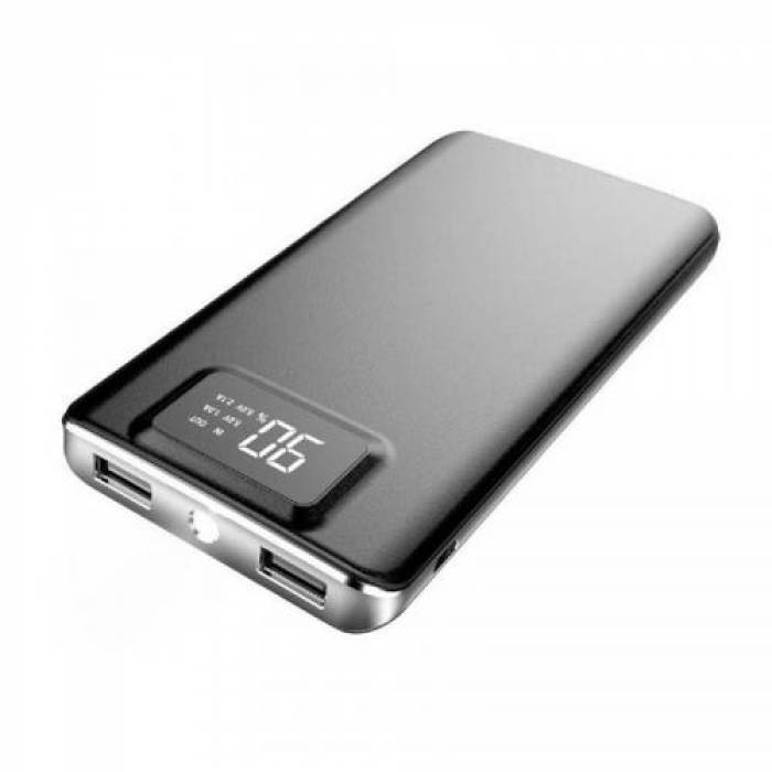 Baterie portabila Hame P45, 10000mAh, 2x USB, Black