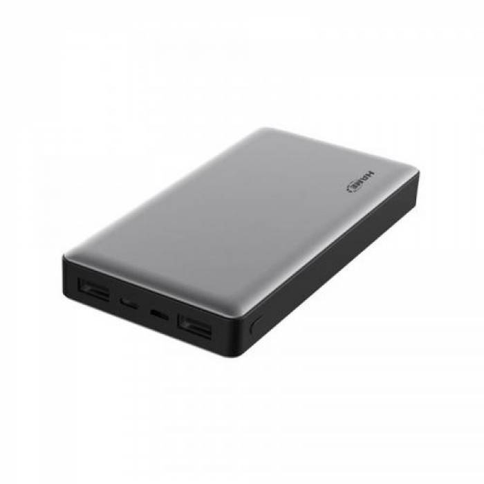 Baterie portabila Hame P57D QC3, 20000mAh, 2x USB, 1x USB-C, Black - Grey