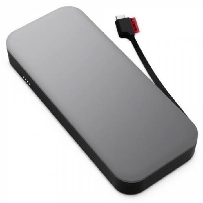 Baterie portabila Lenovo Go, 10000mAH, 1x USB-C, Storm Grey