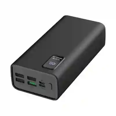 Baterie portabila Omega Platinet PMPB30WQC728B, 4x USB, 1x USB-C, 30000mAh, Black