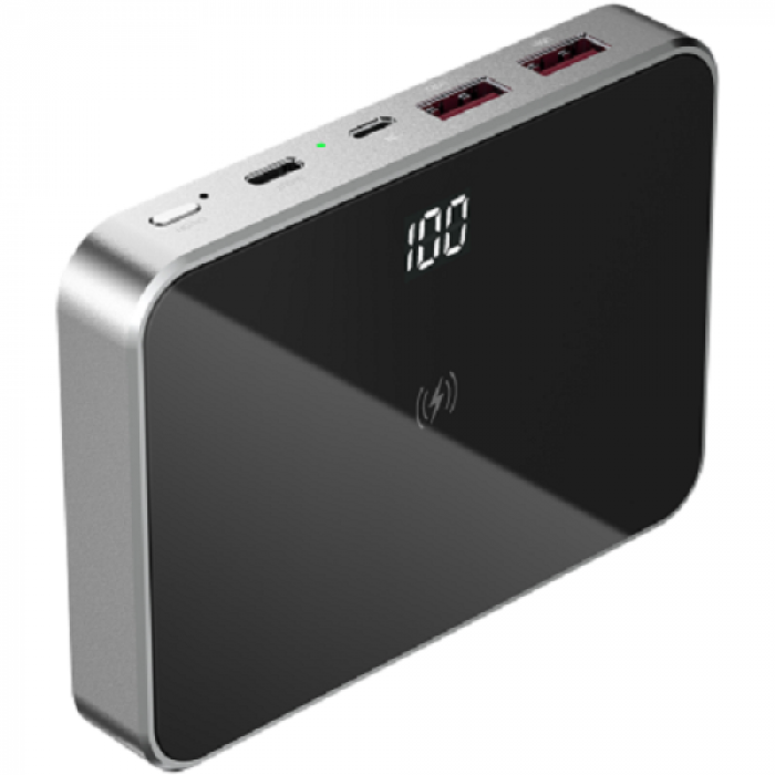 Baterie portabila Prestigio Graphene PD, 10000mAh, 2x USB, 1x USB-C, Black