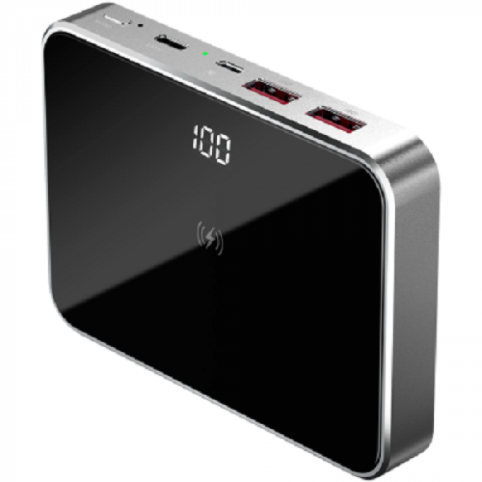 Baterie portabila Prestigio Graphene PD, 10000mAh, 2x USB, 1x USB-C, Black