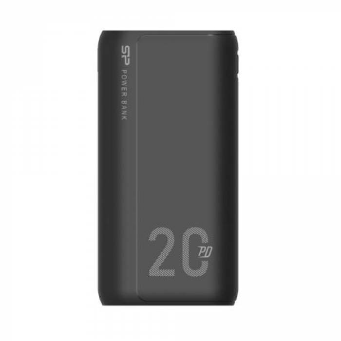 Baterie portabila Silicon Power QP15, 20000mAh, 2x USB, 1x USB-C, 1x microUSB, Black
