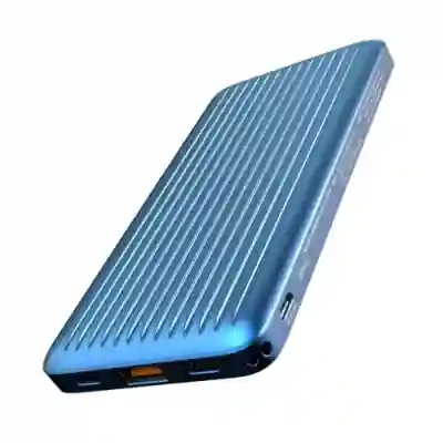 Baterie Portabila Silicon Power QP66, 10000mAh, 1x USB, 1x USB-C, 1x Lighting, Blue