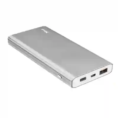 Baterie portabila Trust 22701, 10.000mAh, 1x USB, 1x microUSB, 1x USB-C, Silver 