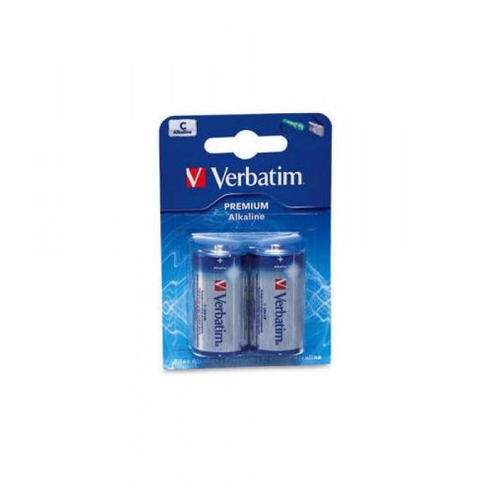 Baterii Verbatim 2x C, Alkaline, Blister