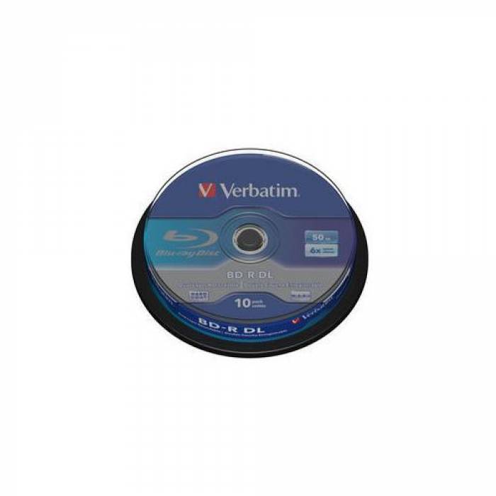 BD-R Verbatim Dual Layer 6x, 50GB, 10buc, Spindle