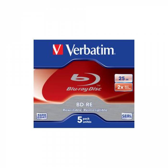 BD-RE Verbatim Single Layer Verbatim 2x, 25GB, 1buc, Jewel Case