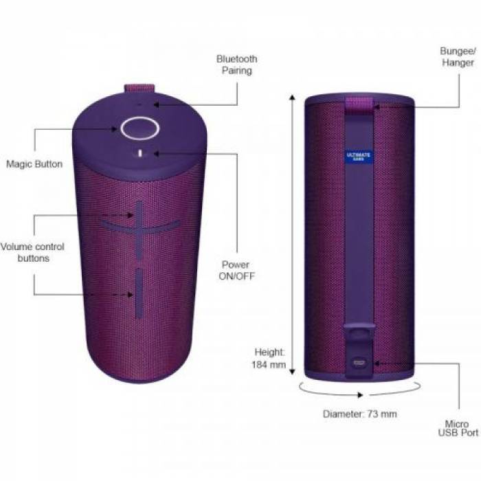 Boxa portabila Logitech Ultimate Ears MEGABOOM 3, Ultraviolet Purple