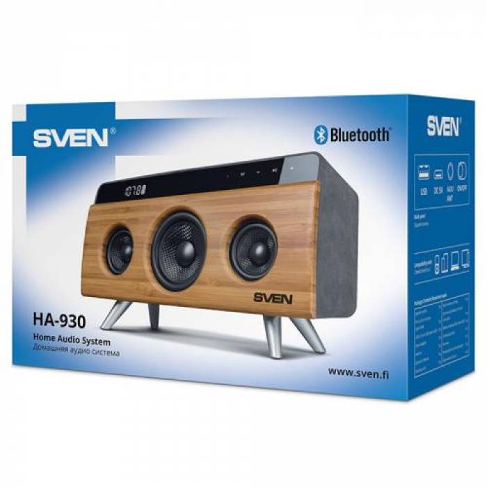 Boxa portabila SVEN HA-930, Bluetooth, Bamboo