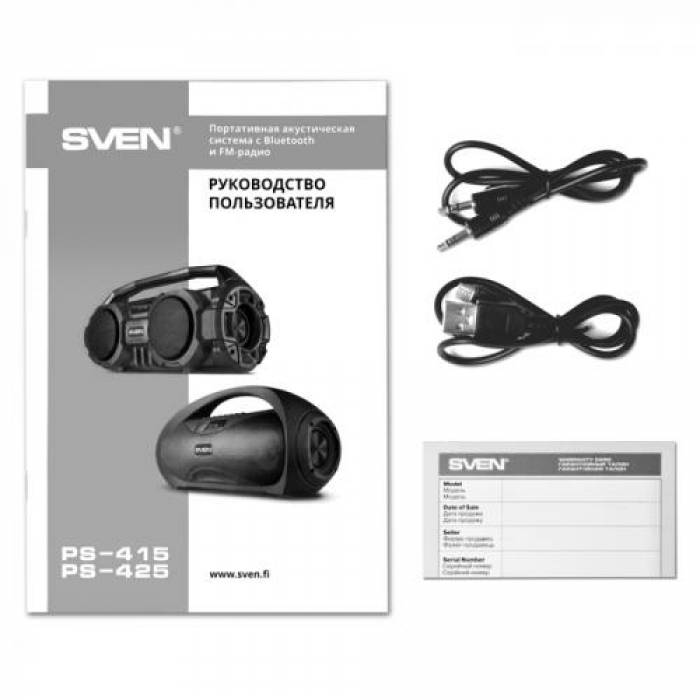 Boxa portabila SVEN PS-425, Bluetooth, Black